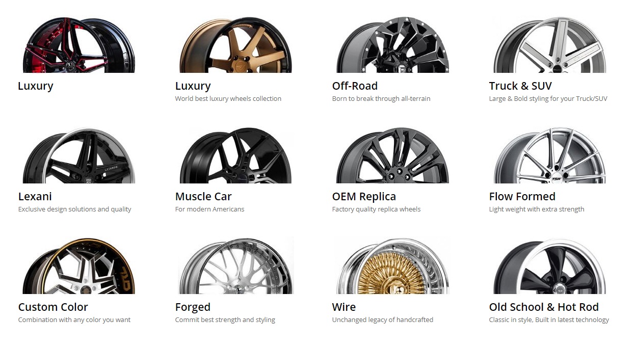 Custom Black Wheels, Rims & Tires for Cars, Muscle Car & Trucks
